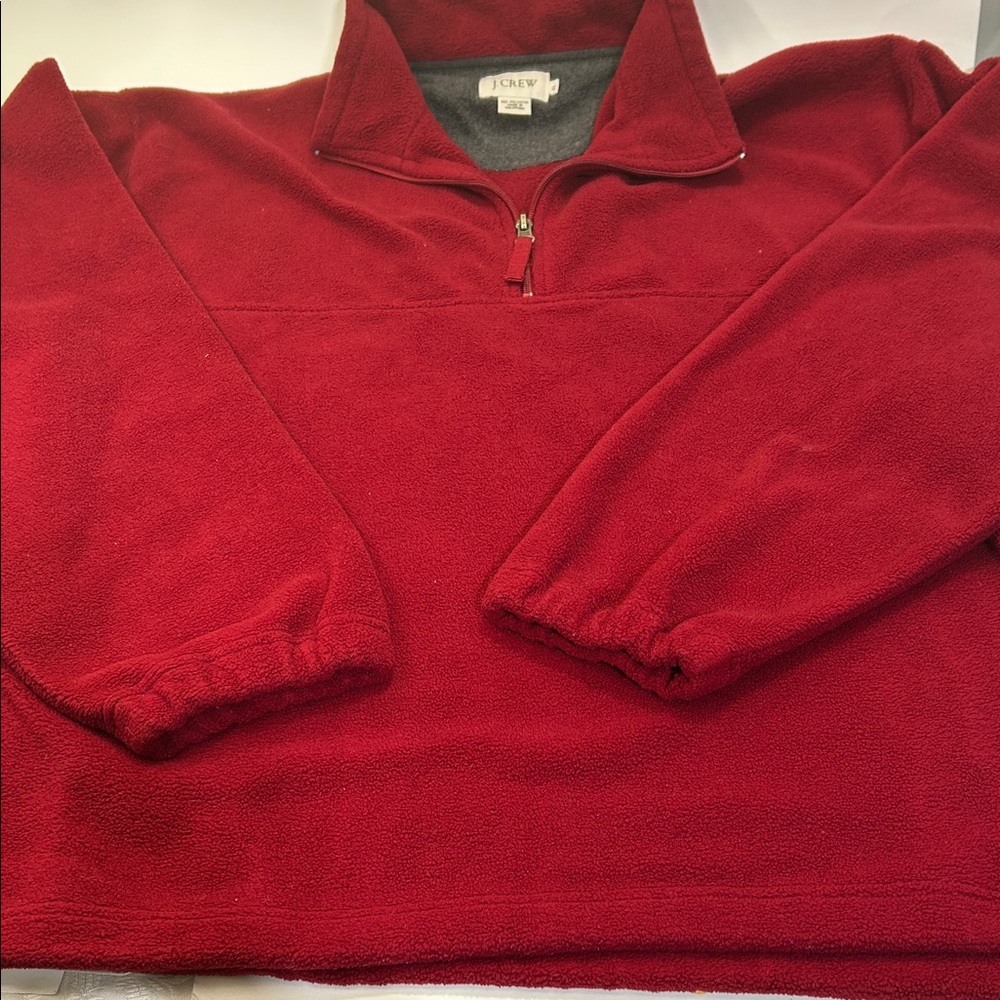 J. Crew Men's Zip-Up Sweater in Rich Red - Picture 10 of 16